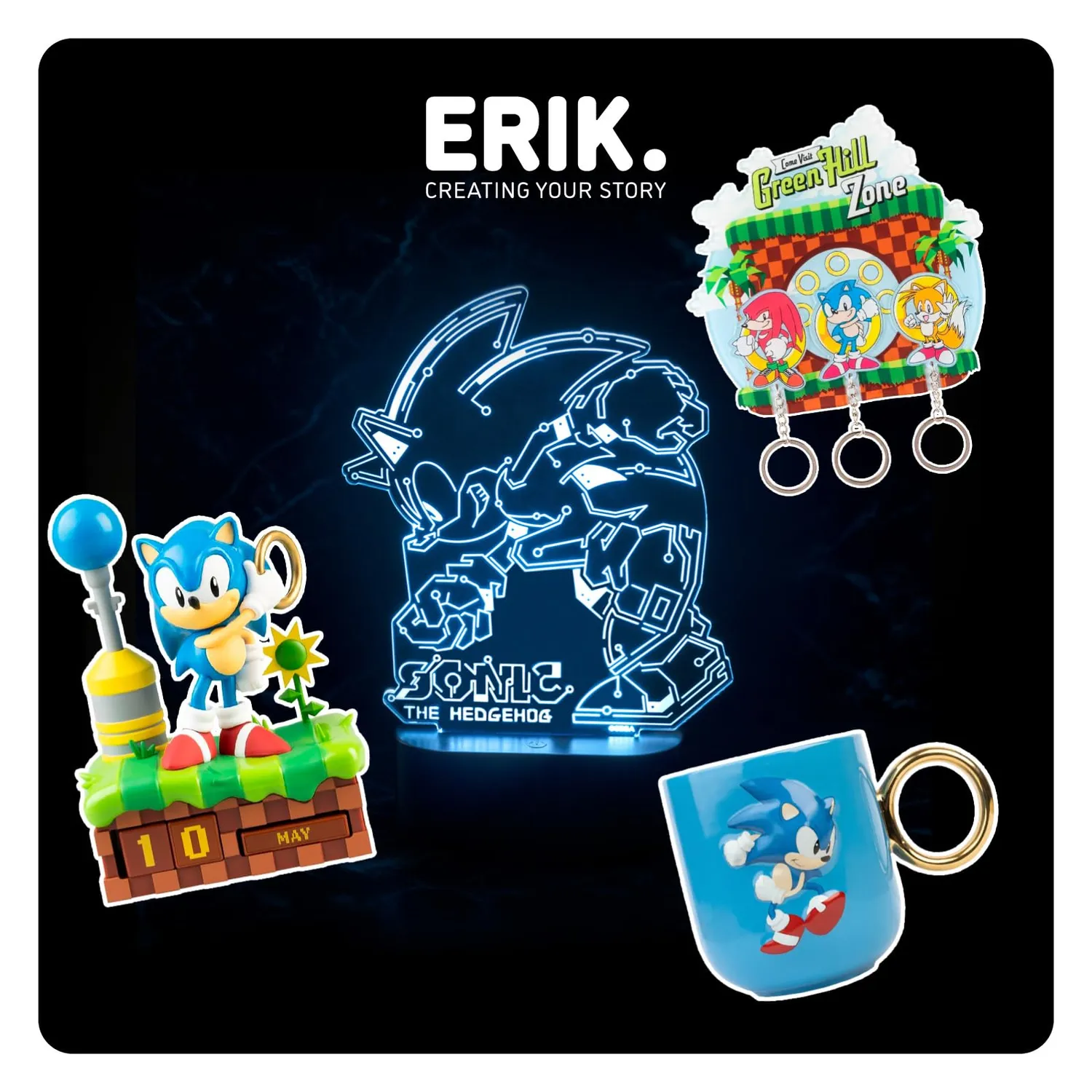 Erik Sonic The Hedgehog Lampe LED Farbwechsel