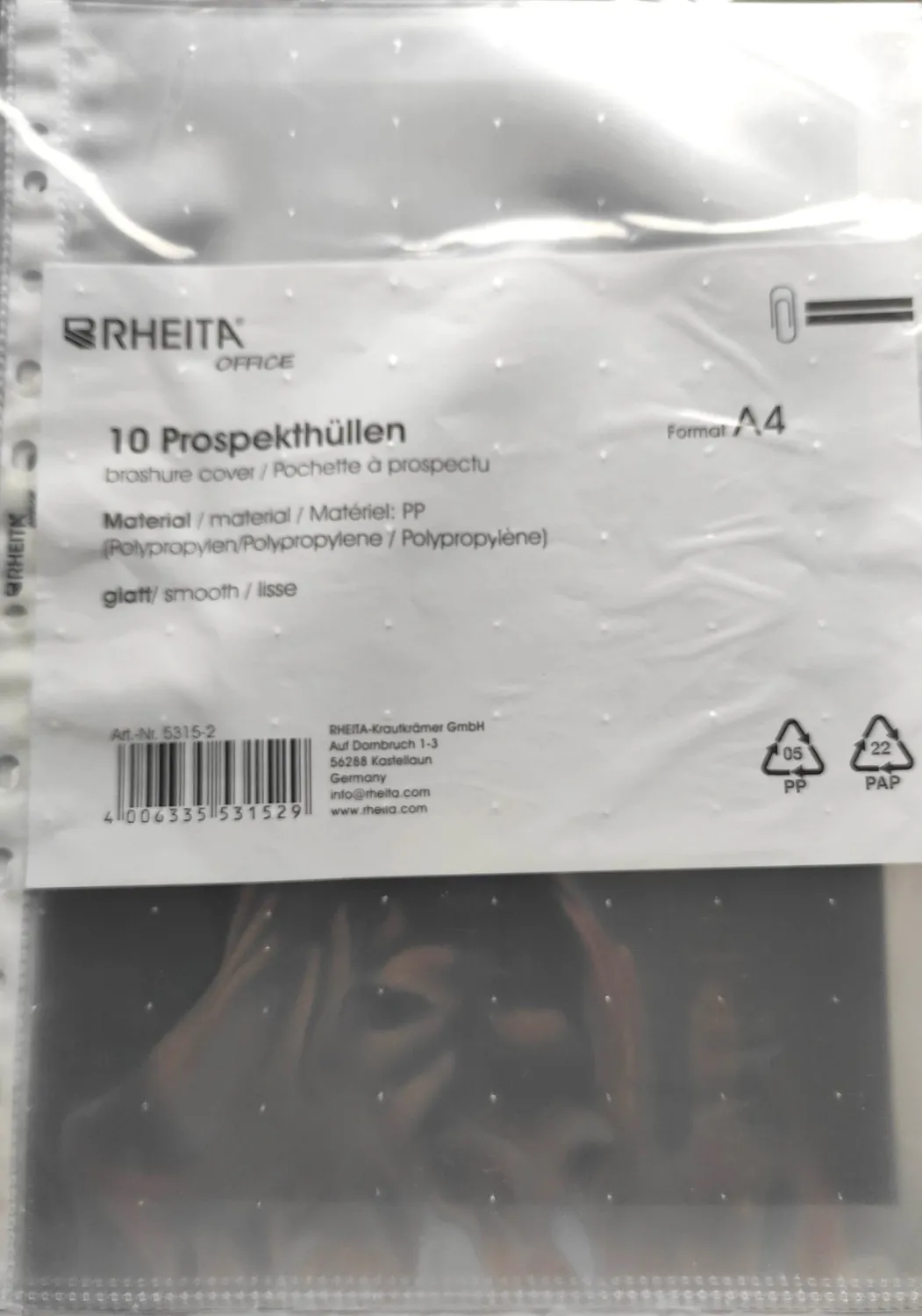 RHEITA PP-Prospekthülle DIN A4