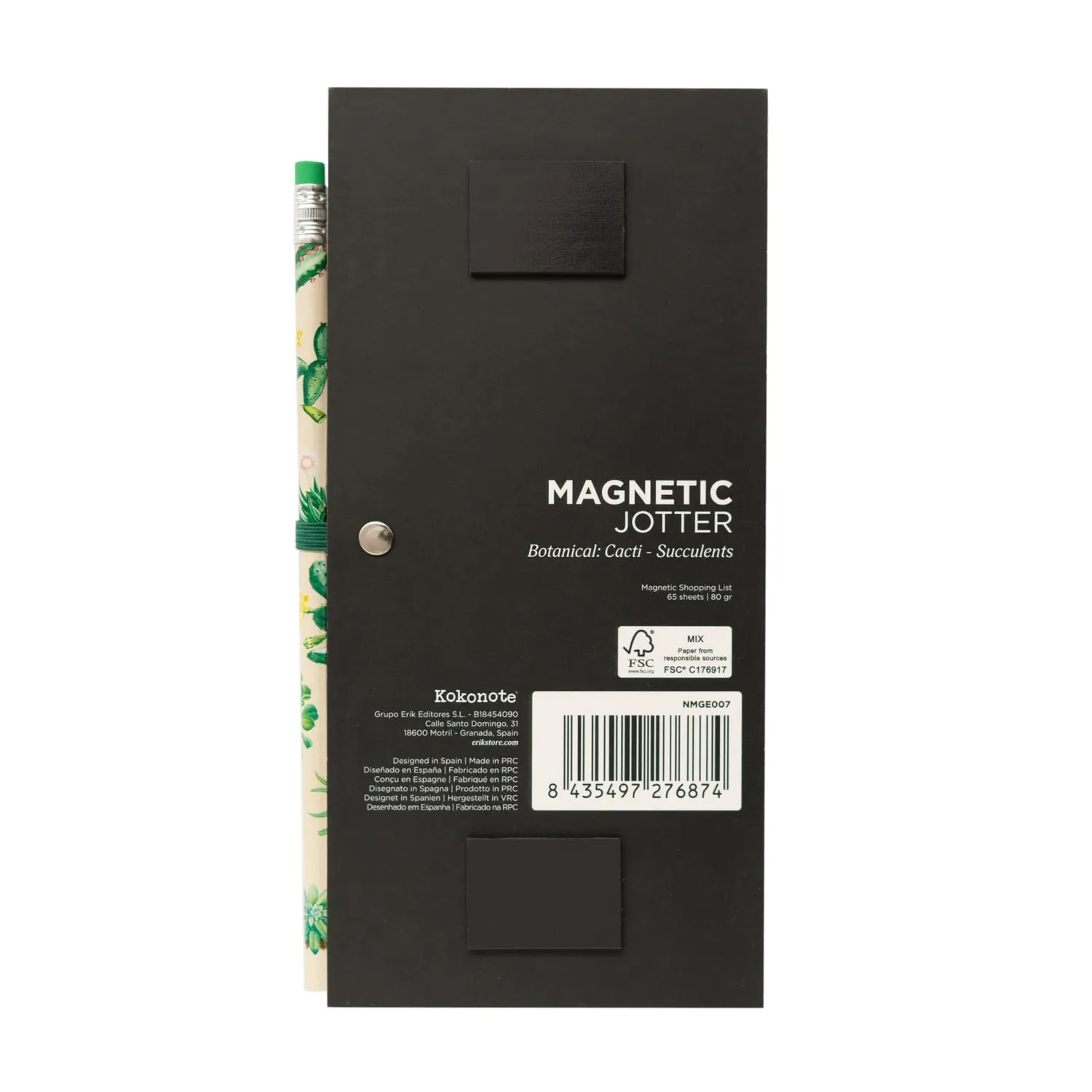 Erik Notizblock magnetisch 10x21 cm mit Stift