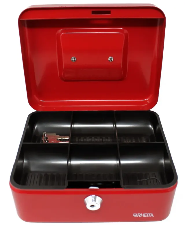 RHEITA Geldkassette Metall rot 200 x 160 x 90 mm