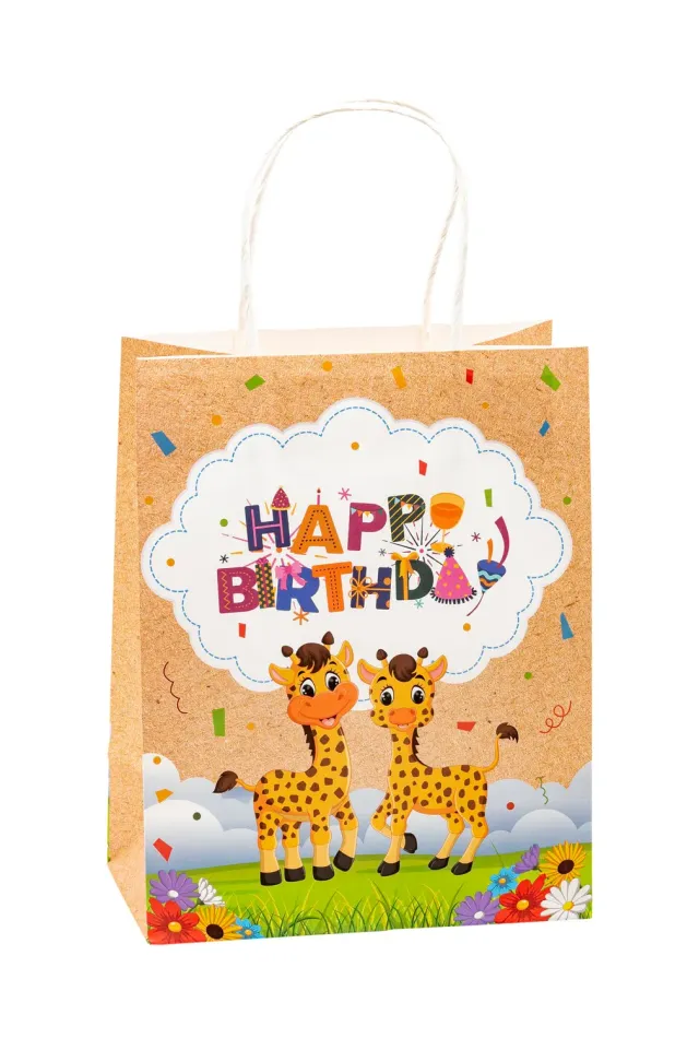 TSI K3T 88017 Geschenktüten Geburtstag 6er Mittel Kraftpapier