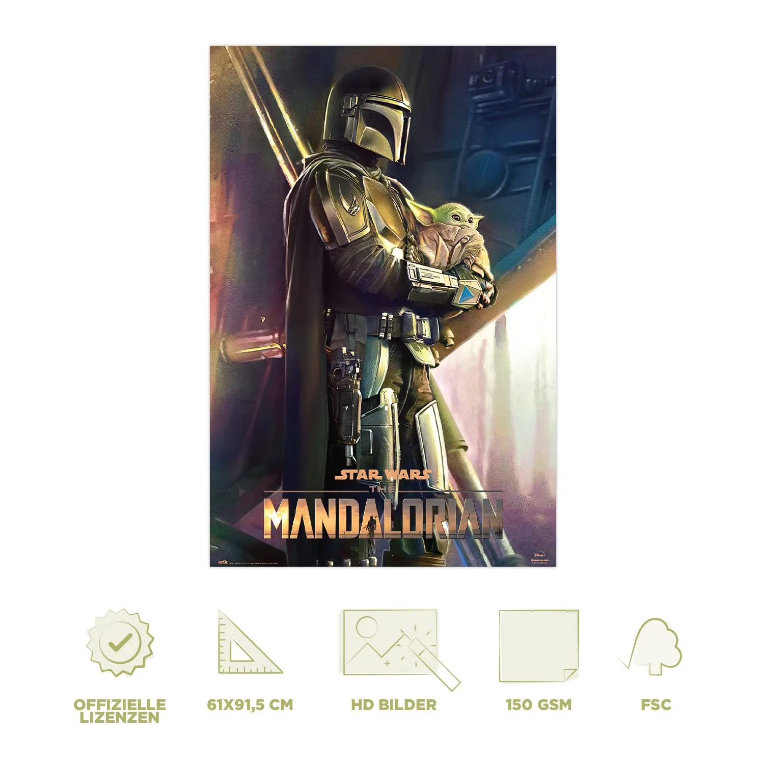 Erik The Mandalorian Grogu Poster 61x91,5 cm Baby Yoda