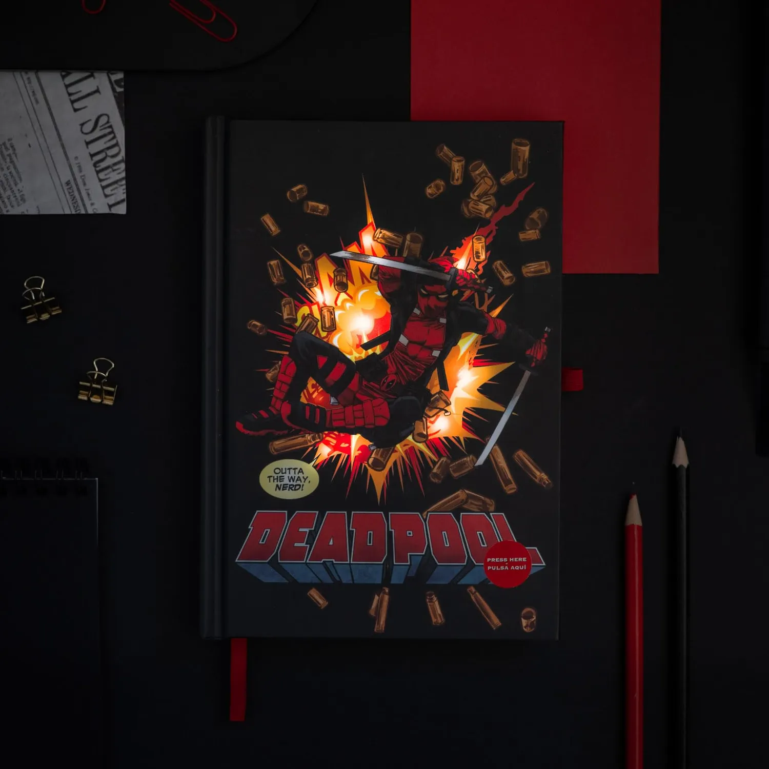 Erik Marvel Snap Deadpool Journal A5 Notizbuch mit Licht