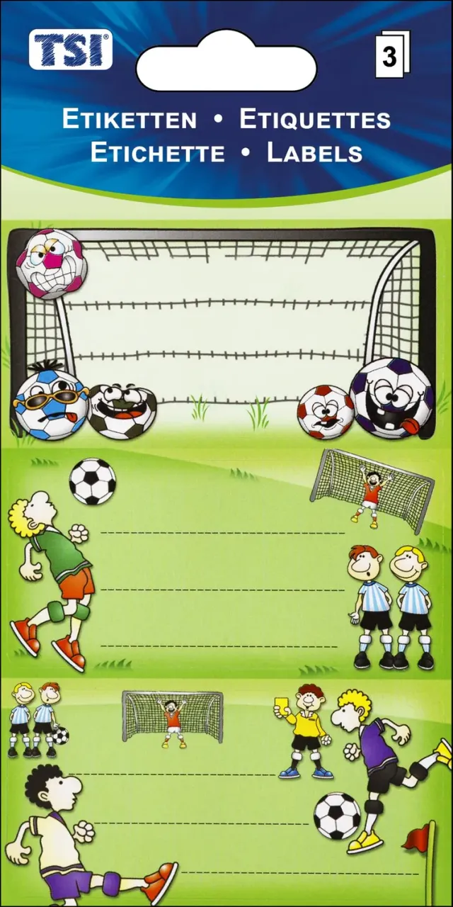 TSI Mehrzweck-Etiketten Fußball 9 Stück 55354