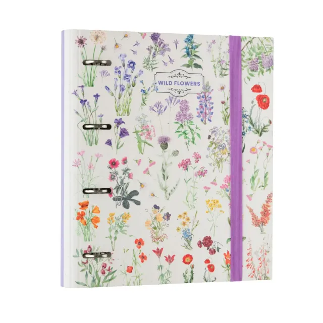 Erik Wild Flowers Ringordner A4 Schmal Gummiband