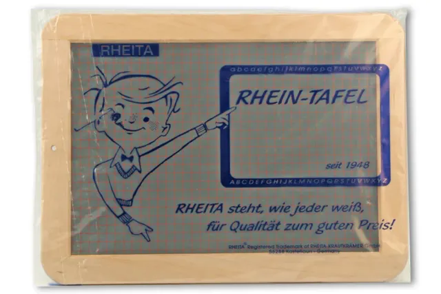 RHEITA Premium Schiefertafel Naturholz liniert kariert