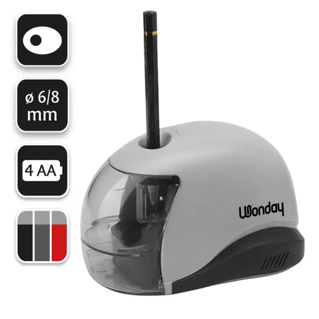 WONDAY Elektrischer Anspitzer 1-fach