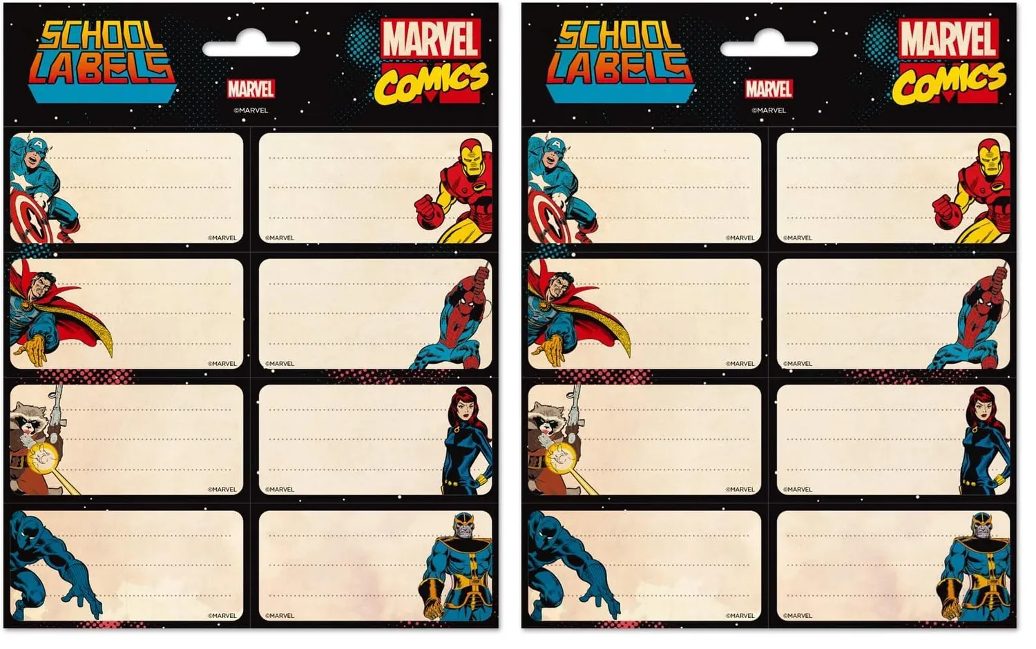 Erik Marvel Avengers Etiketten selbstklebend 8x4 cm