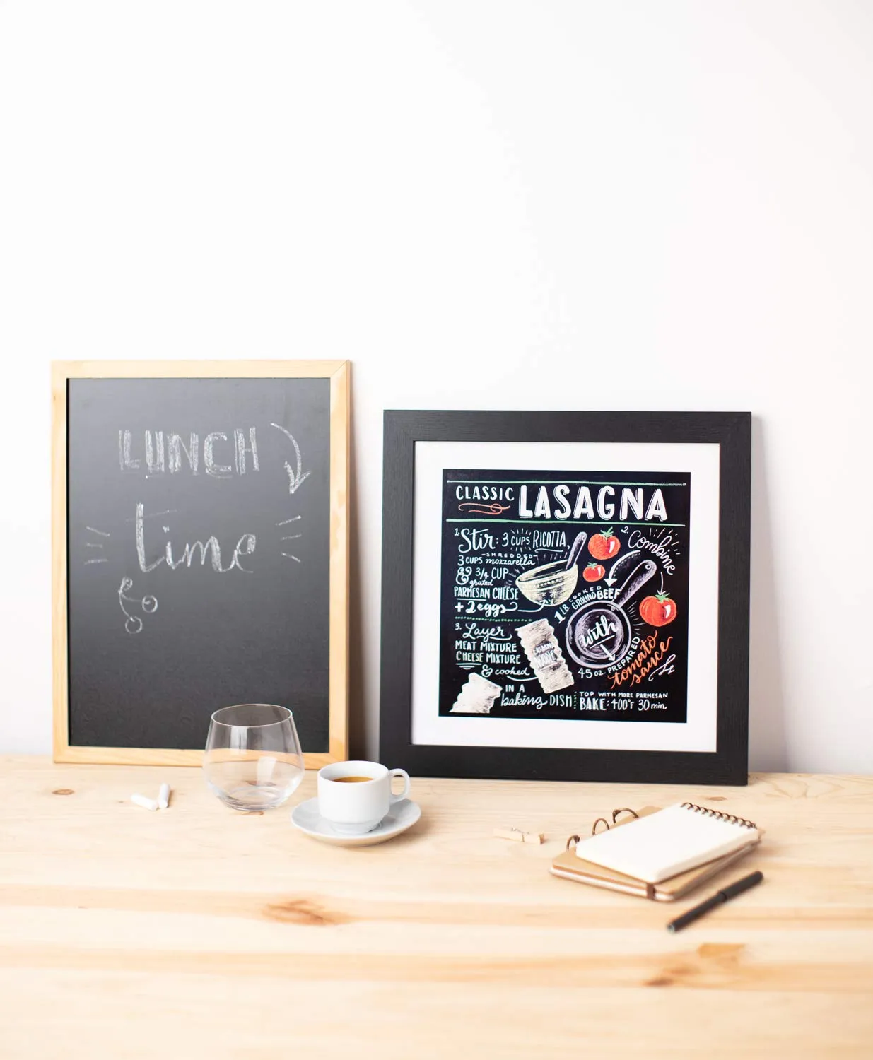 Erik Lily & Val Classic Lasagna Bild 30x30 cm Holzrahmen