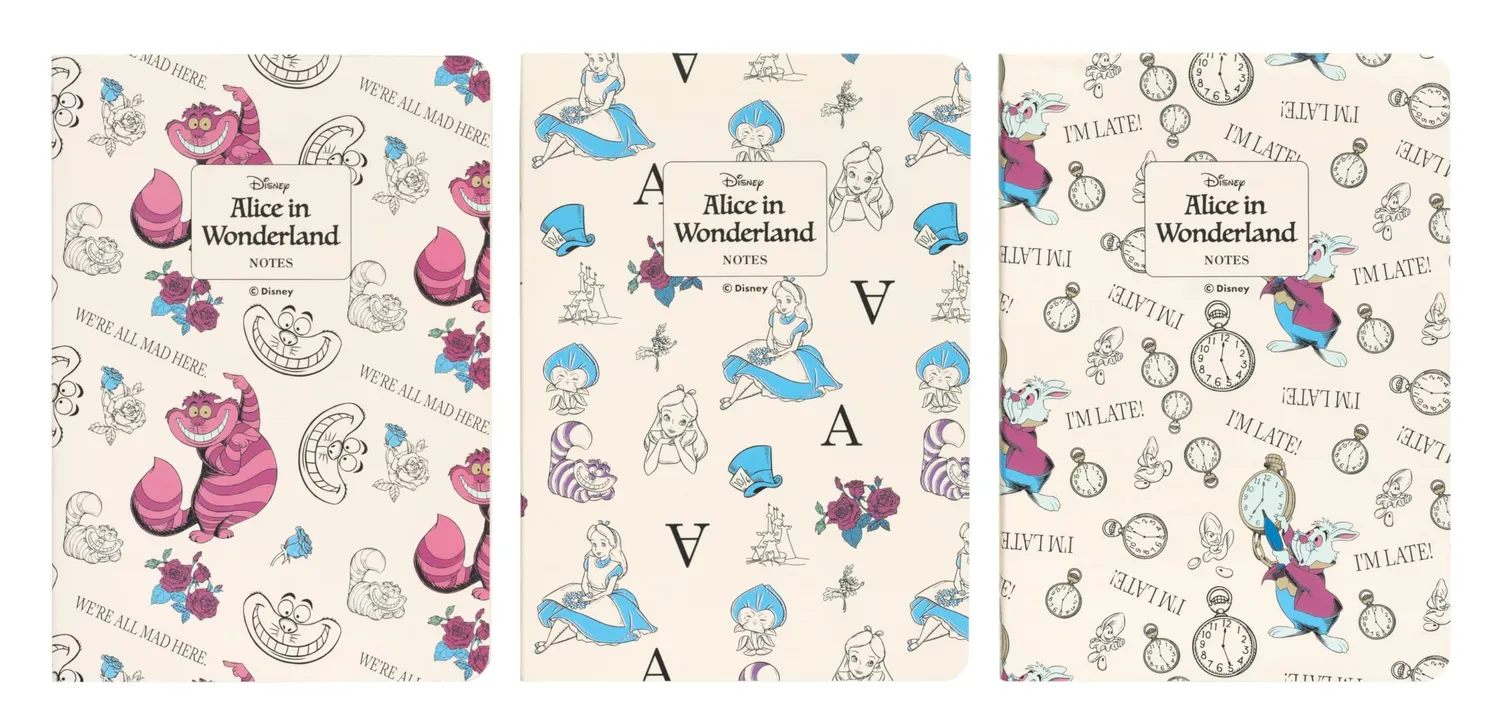 Erik Alice im Wunderland Notizbücher A6 3er Pack