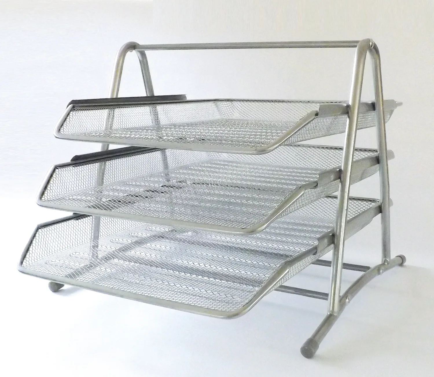 RHEITA Mesh Dokumentenablage Metall silber 3 Schübe