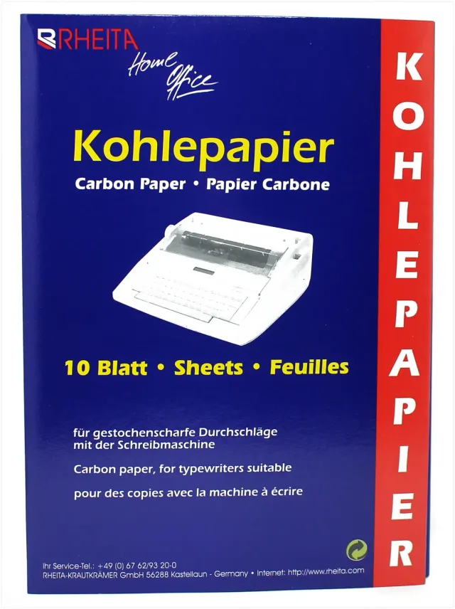 RHEITA Kohlepapier A4 schwarz in Mappe