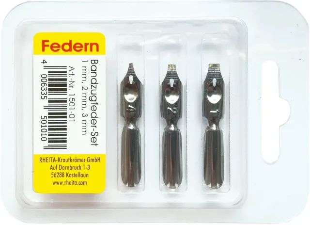 RHEITA Federnset Bandzug 1,0+2,0+3,0 mm 3 Stück Box