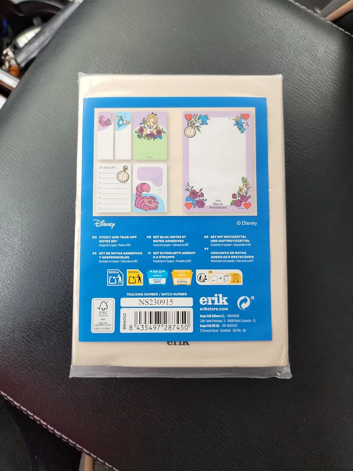 Erik Disney Alice Notizblock A6 mit Haftnotizen 15,5x11 cm