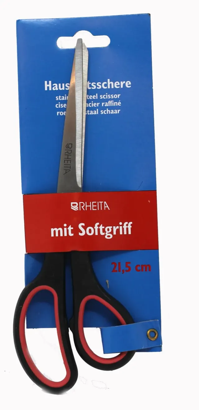 Rheita Büro Haushaltsschere Softgriff schwarz-rot Schere