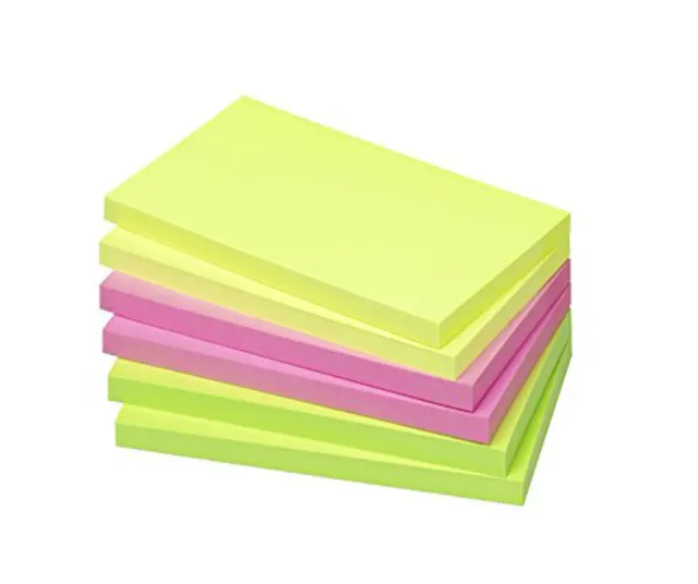 RHEITA Haftnotizen 6er Pack 125x75 mm 3 Farben 80 Blatt