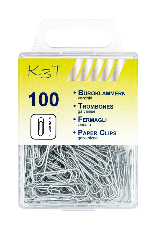 TSI Büroklammern 26 mm 100 Stück verzinkt