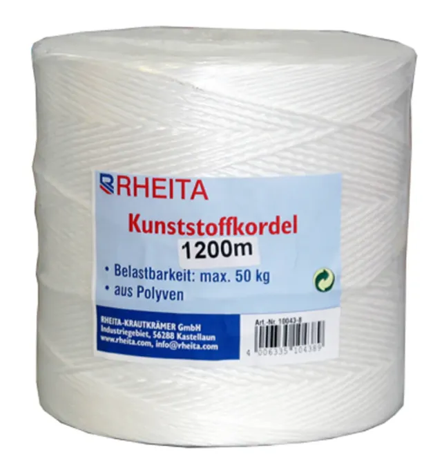 RHEITA Kunststoffkordel 1.200 m weiß 30 kg belastbar