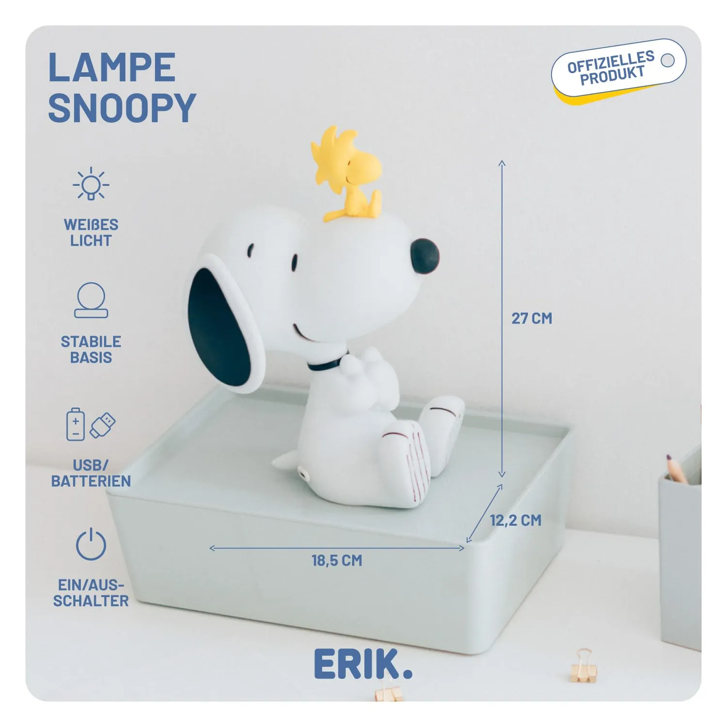 Erik Peanuts Snoopy LED Lampe Nachtlicht Kunstharz
