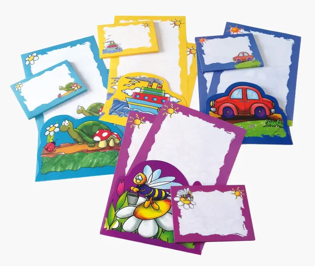 RHEITA Briefpapier Kindermotive 10 Bögen 8 Umschläge 90 g/m²