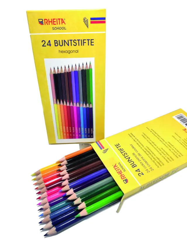 RHEITA Buntstifte hexagonal 24er-Pappetui 3 mm Mine