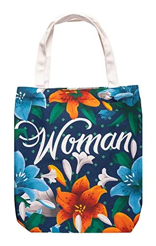 Erik Frida Kahlo Shopper Blau Blumen Polyester