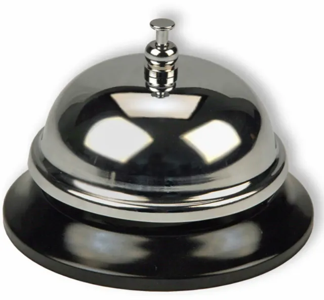 RHEITA Tischklingel Ganzmetall schwarz 8,5 cm Glocke Box