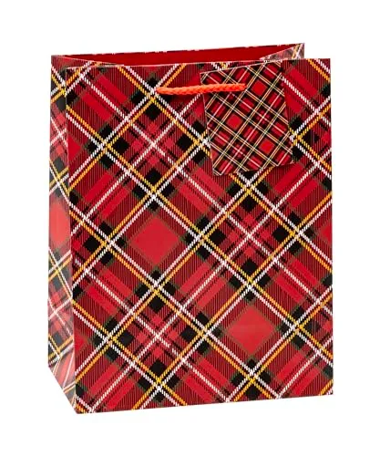 TSI TARTAN Geschenktüten 12er-Pack matt und reißfest