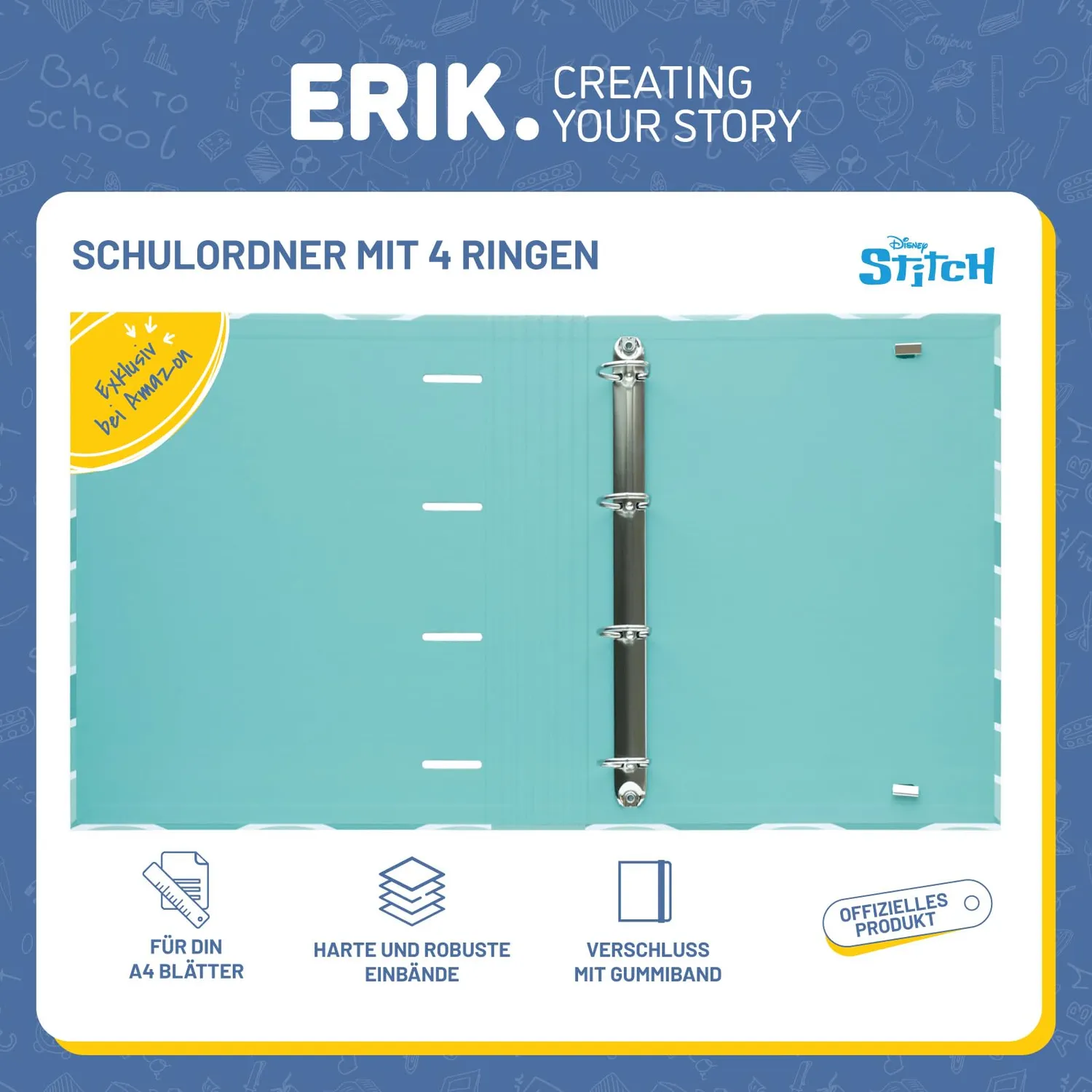 Erik Disney Stitch Ringordner A4 4 Ringe schmal