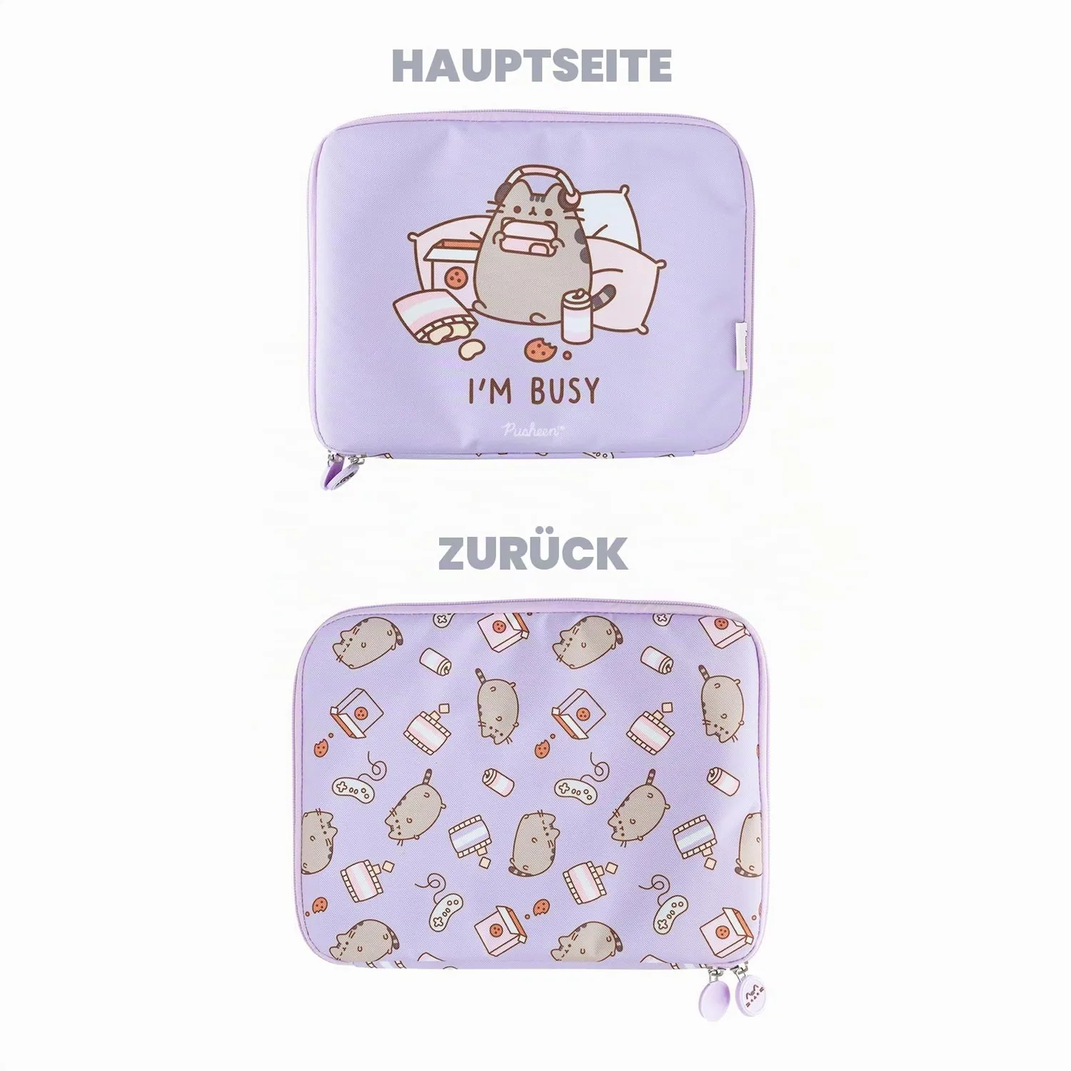 Erik Pusheen Cat Tablet-Schutzhülle bis 10 Zoll aus Polyester