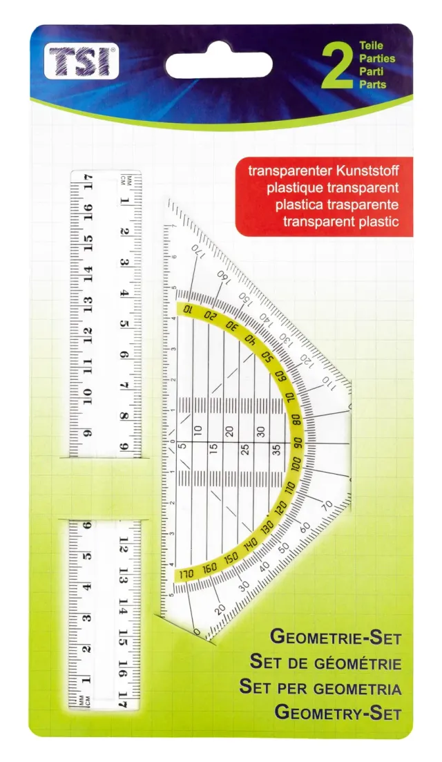 TSI 46303 Geometrie-Set transparent 2-teilig mit Facette